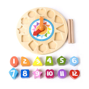 Reloj educativo de madera Classic World con formas de tic-tac, 15 uds.