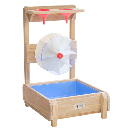 Mesa hídica de madera clásica de mundo con embudo y sábana de agua