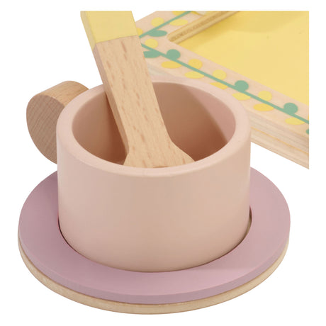 Juego de té de madera Classic World Grace con bandeja, 14 piezas.