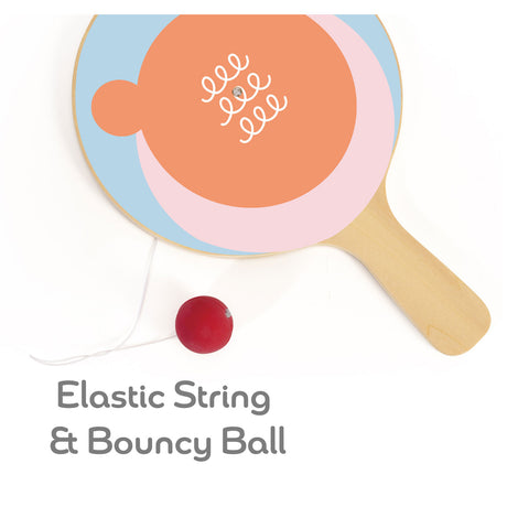 Raqueta de madera mundial clásica con bal on Cord