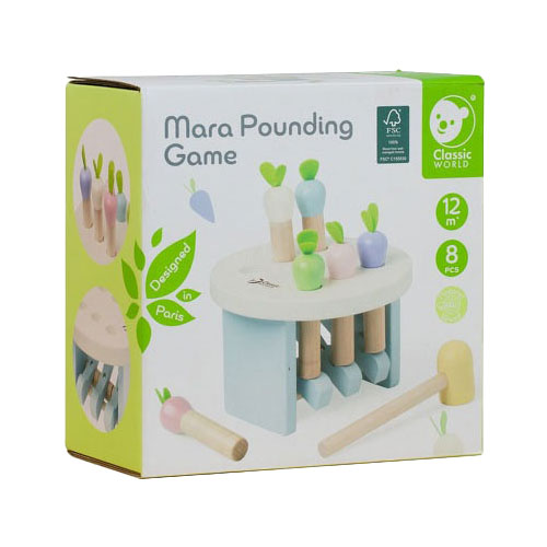 Juguete educativo del banco de martillo de madera del mundo clásico: golpear zanahorias.