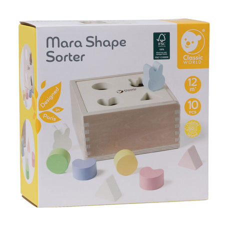 Clasificador de formas de madera del mundo clásico mara 10 uds.