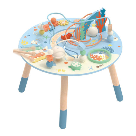 Mesa de actividades de madera Classic World mundo submarino, 3 piezas.