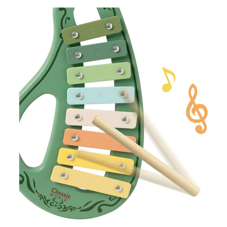 Conjunto de instrumentos musicales de madera del mundo clásico de juguetes antiguos de 5 piezas.