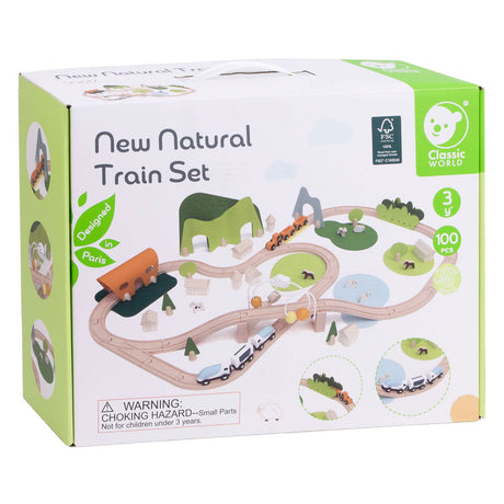 Juego de trenes del mundo clásico naturaleza - 100 piezas.
