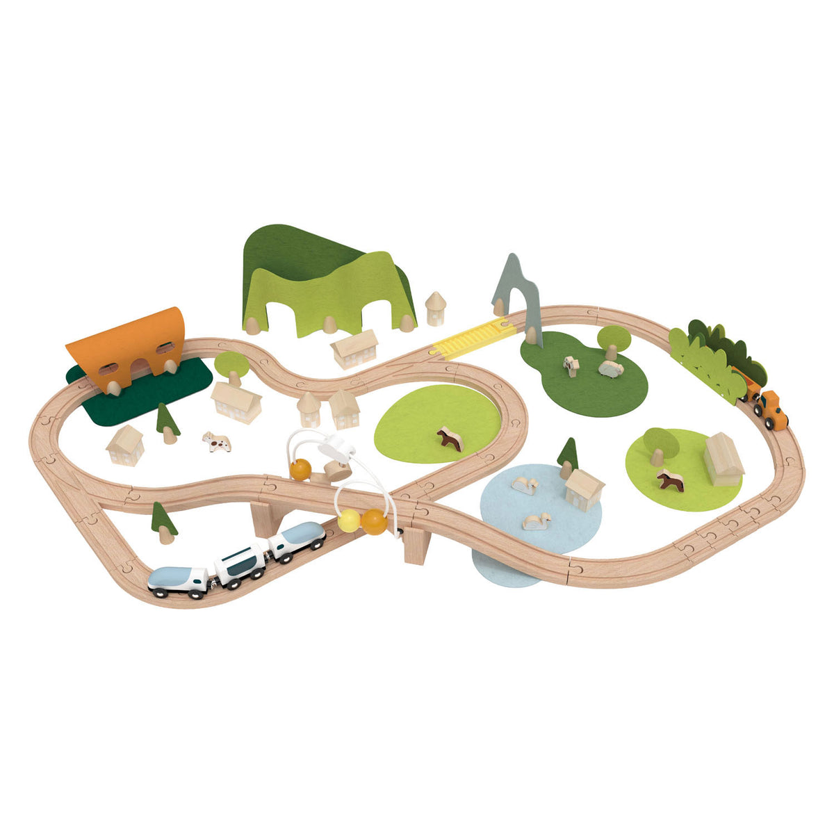 Juego de trenes del mundo clásico naturaleza - 100 piezas.