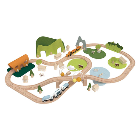 Juego de trenes del mundo clásico naturaleza - 100 piezas.