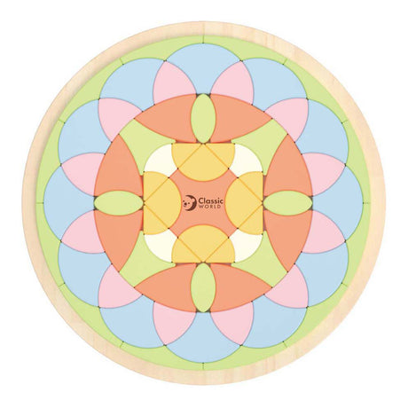 Juguetes Montessori en forma de flor del rompecabezas de madera de la mandala del mundo clásico