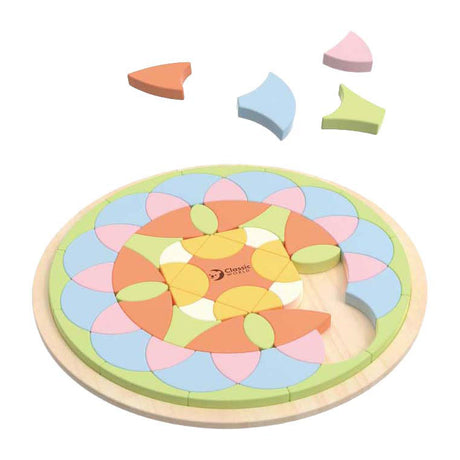 Juguetes Montessori en forma de flor del rompecabezas de madera de la mandala del mundo clásico