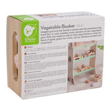 Cajón de madera del mundo clásico con verduras.