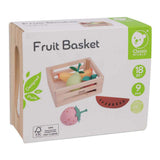 Cajón de madera del mundo clásico con fruta.