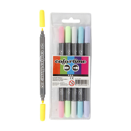 Marcadores de doble cara de Creativ Company - colores pastel, 6 uds.