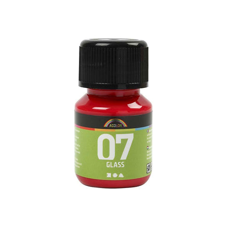 Pintura permanente para vidrio A-color - rojo, 30ml