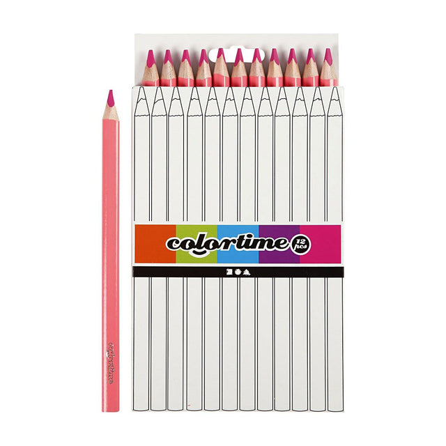 Lápices de colores triangulares jumbo de Creativ Company - rosa, 12 uds.