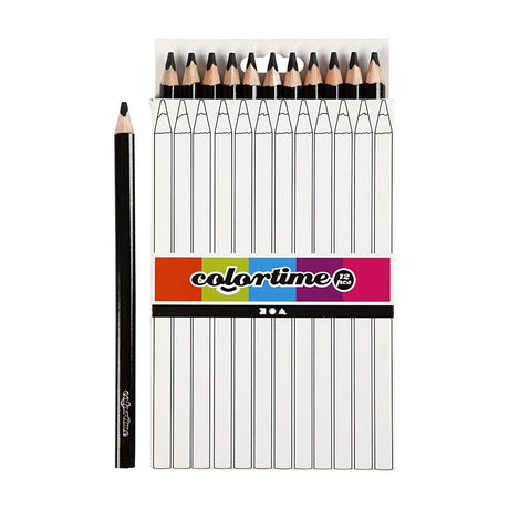 Lápices de colores triangulares jumbo de Creativ Company - negro, 12 uds.