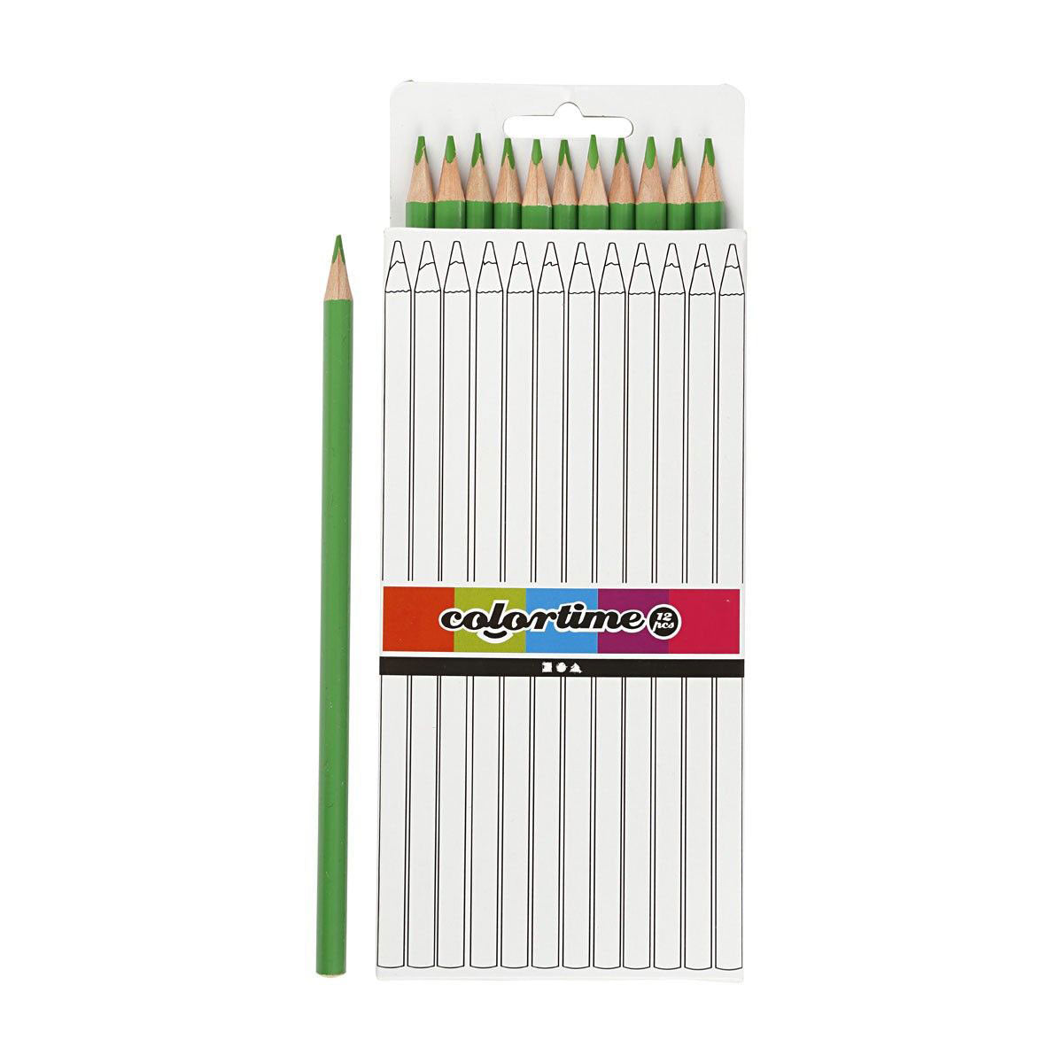 Lápices de colores triangulares de Creativ Company - verde claro, 12 uds.