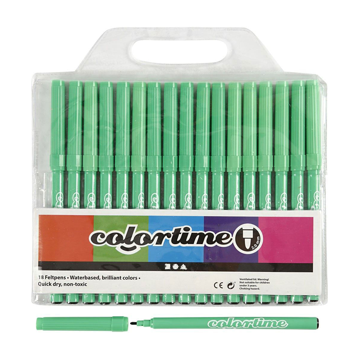 Rotuladores verde claro Creativ Company, 18 uds.