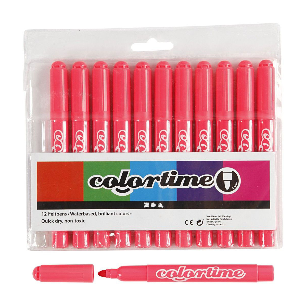 Marcadores jumbo rosa claro Creativ Company, 12 uds.
