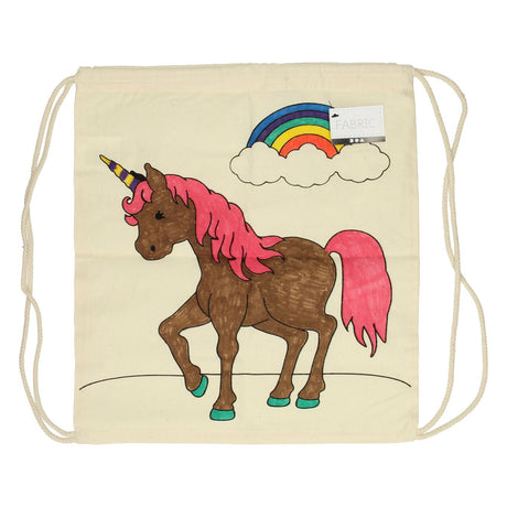 Creativ Company colorea tu propia bolsa de deporte de algodón unicornio
