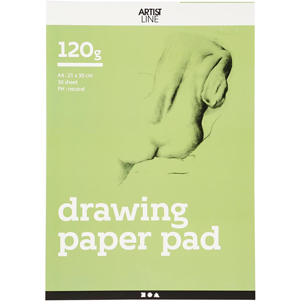 Bloc de dibujo Creativ company blanco a4 120gr, 30 hojas