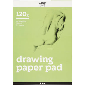 Bloc de dibujo Creativ company blanco a4 120gr, 30 hojas