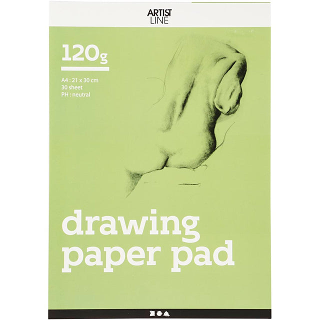Bloc de dibujo Creativ company blanco a4 120gr, 30 hojas