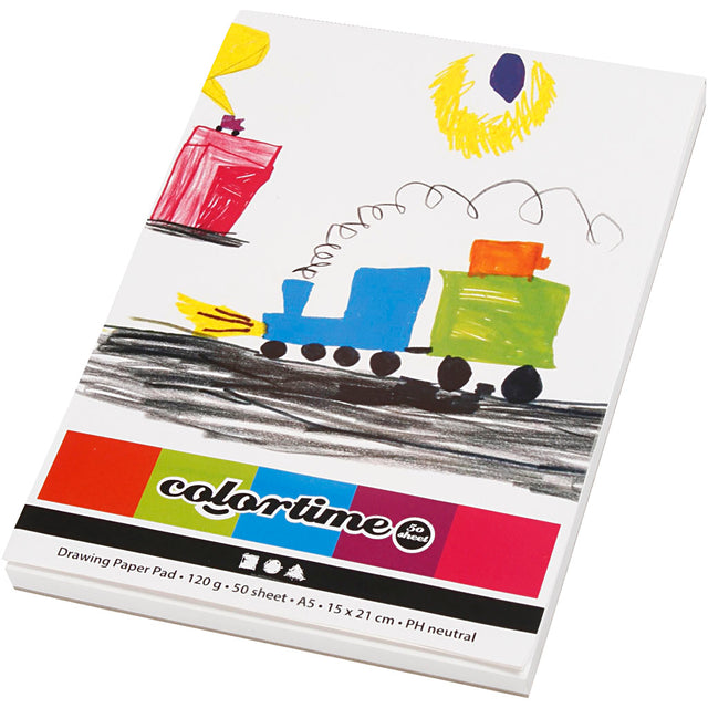 Creativ Company Drawing Block White A5 120gr, 50 Hojas