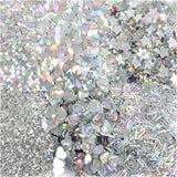 Creativ Company Glitter and Sequins Silver, 6x5gr