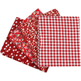 Creativ company tela patchwork rojo 45x55cm, 4 uds.
