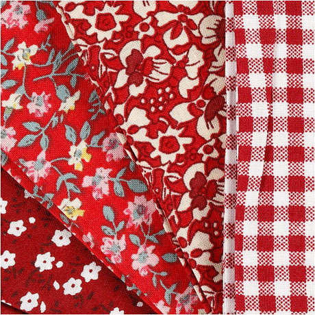 Creativ company tela patchwork rojo 45x55cm, 4 uds.