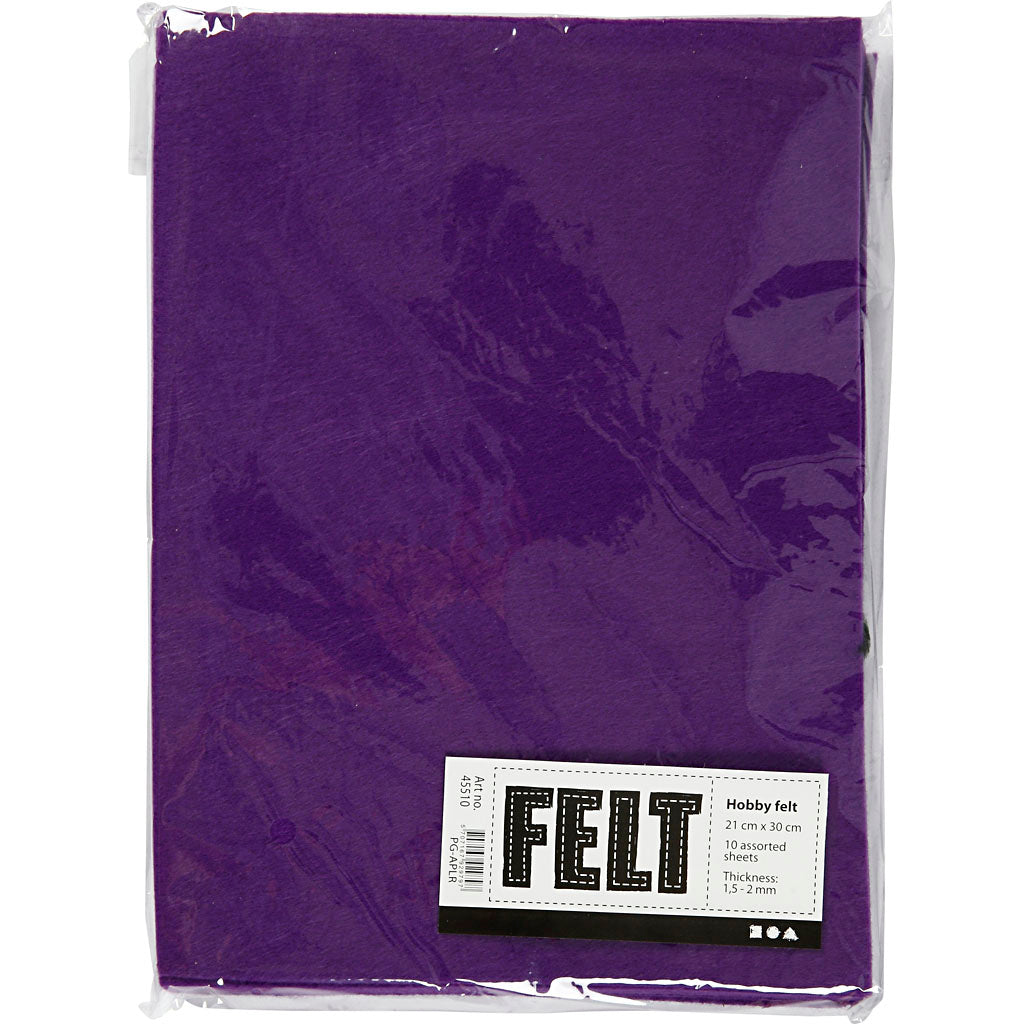Fieltro Hobby Creativ Company, morado, A4, 10 hojas
