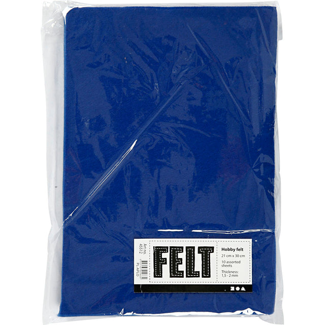 Creativ empresa hobby fieltro azul a4, 10 hojas