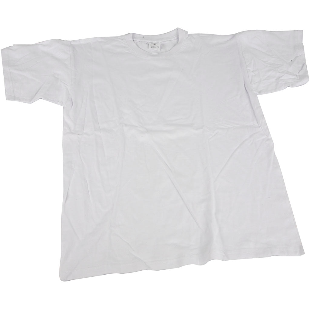 Camiseta Creativ company blanca con cuello redondo de algodón, 9-11 años
