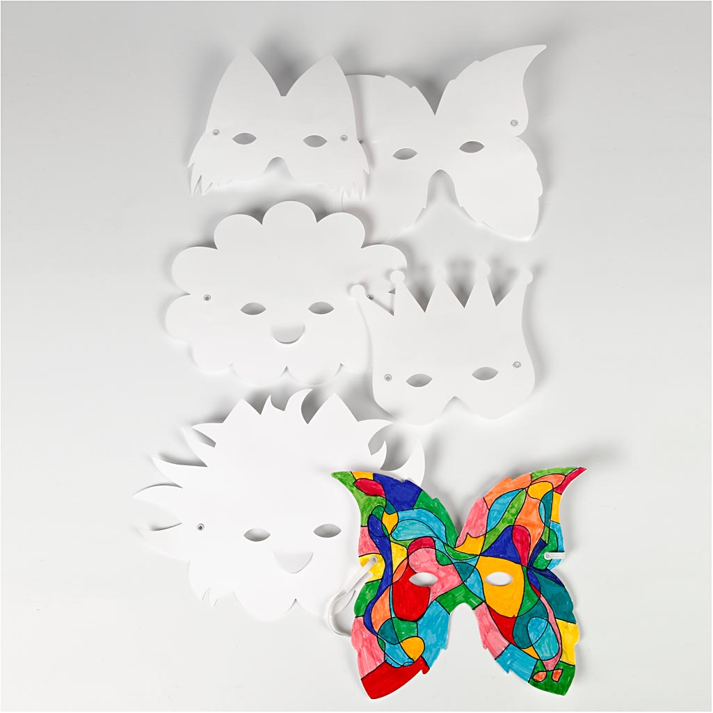 Empresa creativa https: www.cchobby.nl máscaras de fantasía-incluidas-elásticas-h-15-20-cm-230-gr-blanco-5-piezas-1-caja