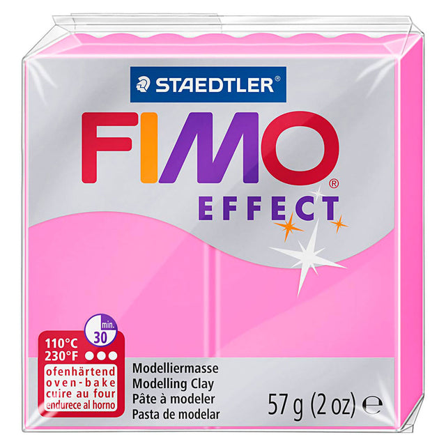 Plastilina efecto fimo rosa neón, 57gr