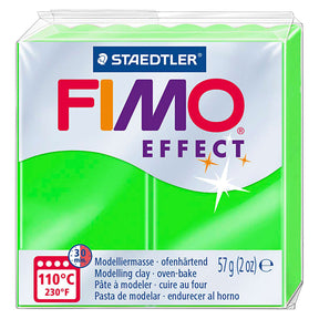 Fimo effect arcilla de modelar endurecible al horno bloque estándar 57 g - verde neón