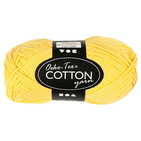 Hilo de algodón Creativ company, amarillo, 50gr, 170m