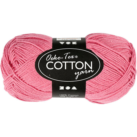 Hilo de algodón Creativ company, rosa oscuro, 50gr, 170m