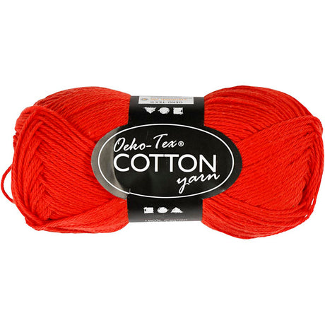 Hilo de algodón Creativ company, rojo, 50gr, 170m