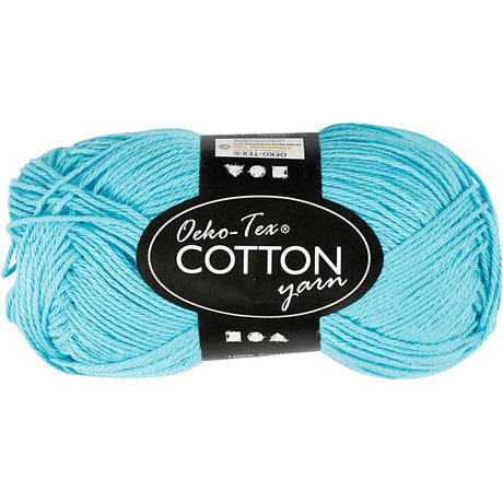 Hilo de algodón Creativ company, turquesa, 50gr, 170m