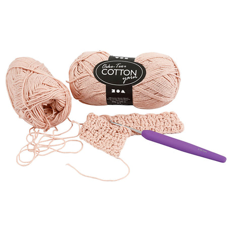 Hilo de algodón Creativ company, beige, 50gr, 170m