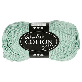 Hilo de algodón Creativ company, verde menta, 50gr, 170m