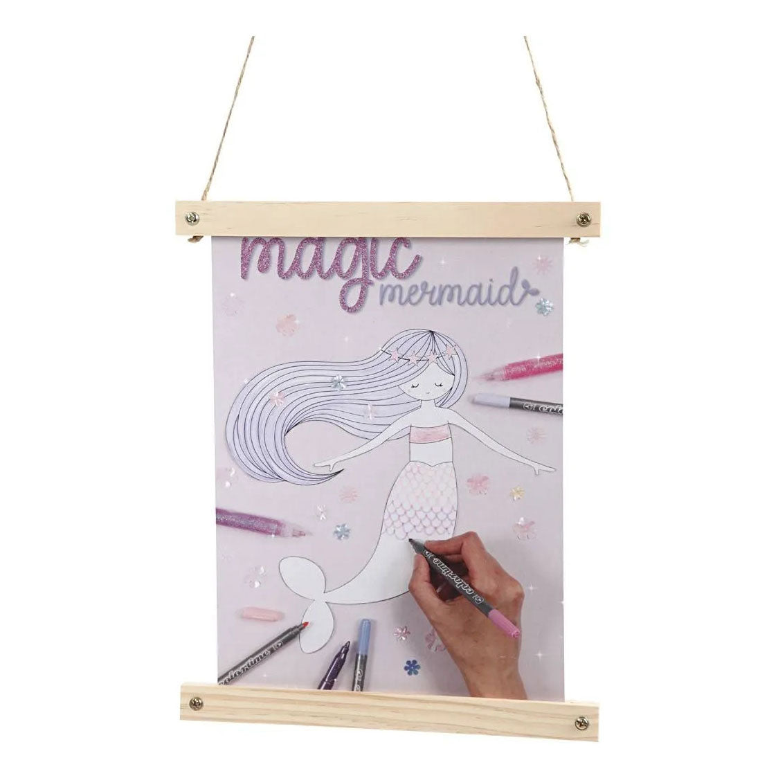 Colgador de carteles de madera de la empresa Creativ para tamaño A4.