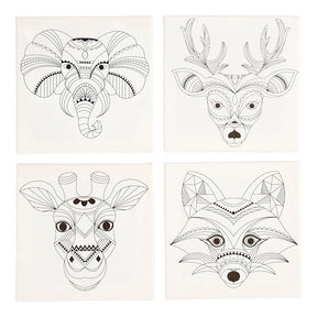 Creativ Company Canvas con estampado de animales, 4st.