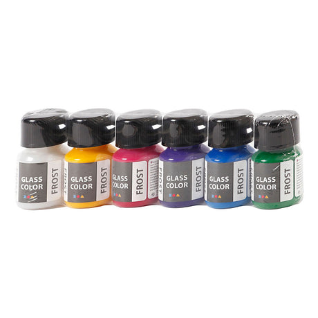 Color de vidrio de vidrio de creativ Company Color de pintura de vidrio Frost, 6x30ml