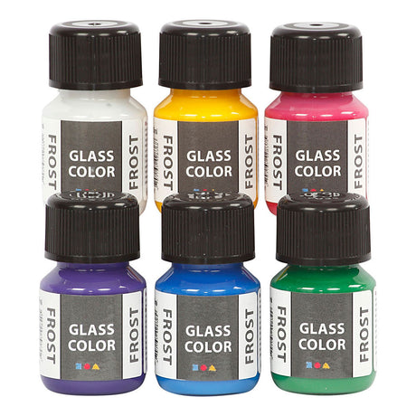 Color de vidrio de vidrio de creativ Company Color de pintura de vidrio Frost, 6x30ml
