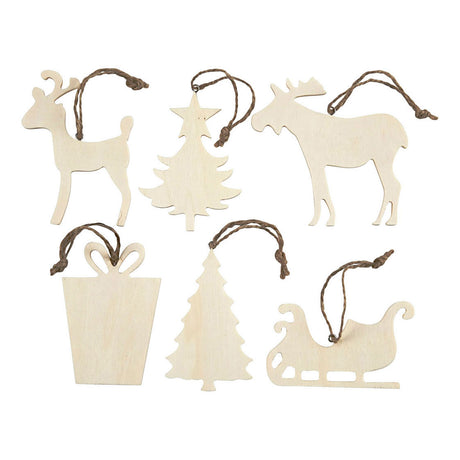 Creativ Company adornos de madera tema navideño, 90 uds.
