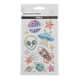 Creativ company pegatinas de diamantes - tema espacial - pegatinas autoadhesivas con purpurina - pegatinas artesanales de diamantes de imitación - pegatinas de decoración de lujo - pegatinas adhesivas de diamantes festivas - 10x16 cm - 1 hoja