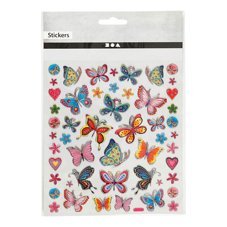 Pegatizas de creativ Company flores y mariposas, 1 hoja