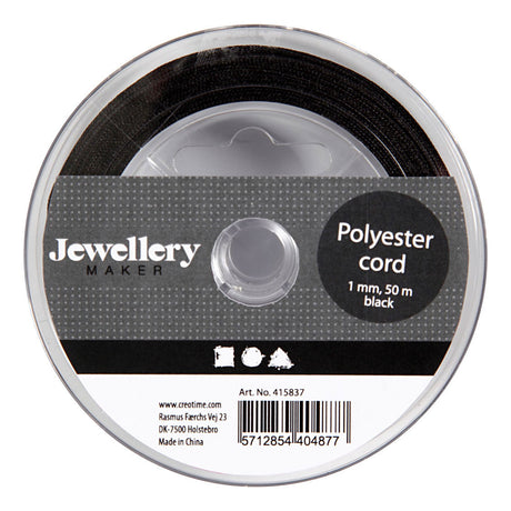 Empresa creativa https: www.cchobby.nl cordón-de-poliéster-espesor-1-mm-negro-50-m-1-rollo